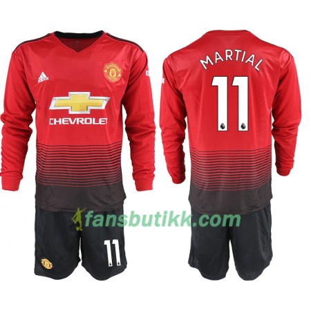 Fotballdrakt Manchester United MARTIAL 11 Barn Hjemmetrøye 2018-2019 Langermet
